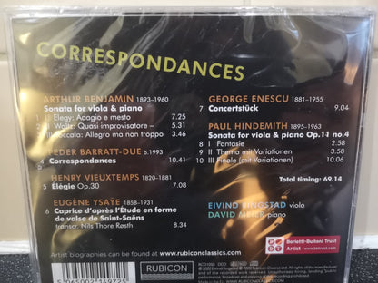 Arthur Benjamin, Pedar Barratt-Due, George Enescu, Paul Hindemith, Henri Vieuxtemps, Eugène Ysaÿe, Eivind Holtsmark Ringstad, David Meier (4) : Correspondances (CD)
