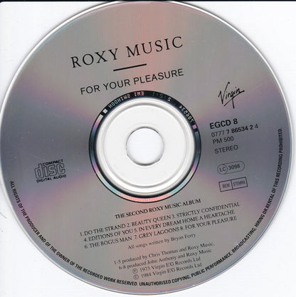 Roxy Music : For Your Pleasure (CD, Album, RE, EMI)