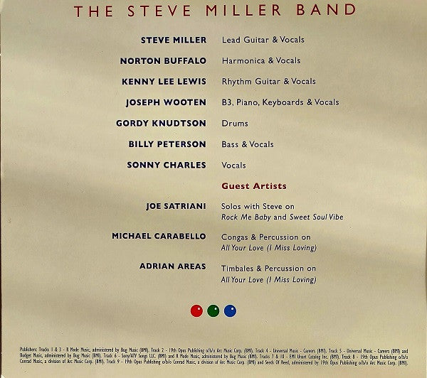 Steve Miller Band : Bingo! (CD, Album, Tri)