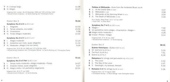 Jean Sibelius - Sir John Barbirolli, Hallé Orchestra : Symphonies 1–7 / Orchestral Works (The Complete Stereo EMI Recordings) (5xCD, Album, Comp, RM)