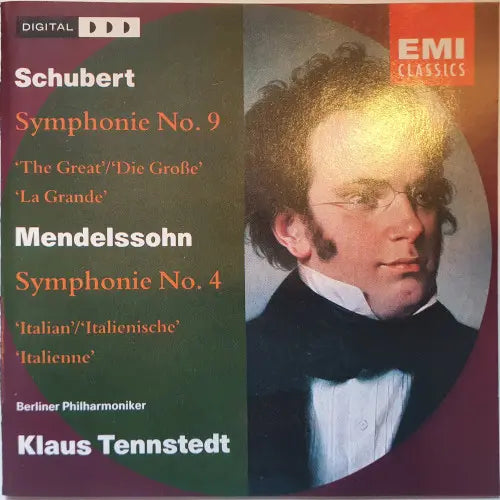 Felix Mendelssohn-Bartholdy, Franz Schubert, Berliner Philharmoniker, Klaus Tennstedt : Symphony No. 9 'The Great' / Symphony No. 4 'Italian' (CD, Comp)