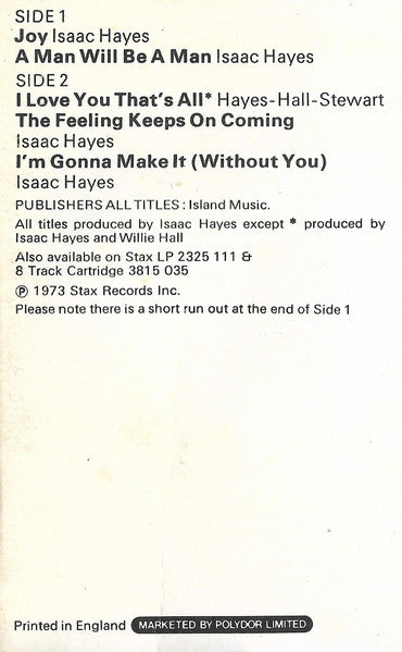 Isaac Hayes : Joy (Cass, Album)