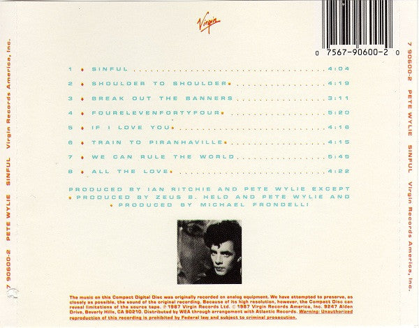 Pete Wylie : Sinful (CD, Album)