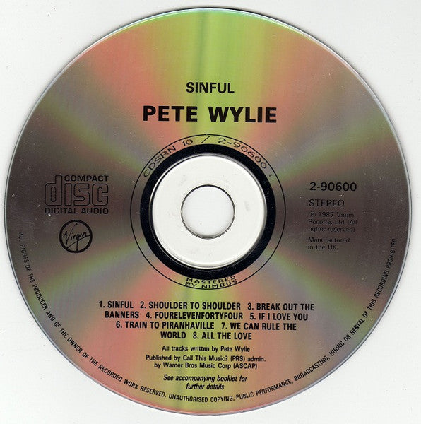 Pete Wylie : Sinful (CD, Album)