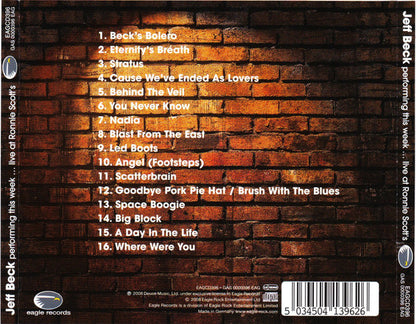 Jeff Beck : Performing This Week... Live At Ronnie Scott's (CD, Album)