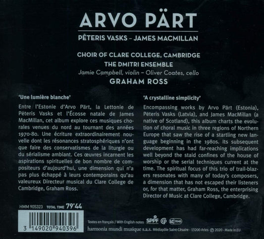Arvo Pärt, Pēteris Vasks, James MacMillan (2), The Choir Of Clare College, Graham Ross (2) : Stabat (CD, Album)
