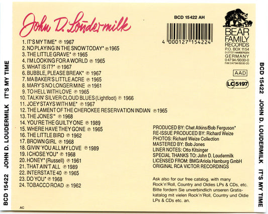 John D. Loudermilk : It's My Time (CD, Comp)