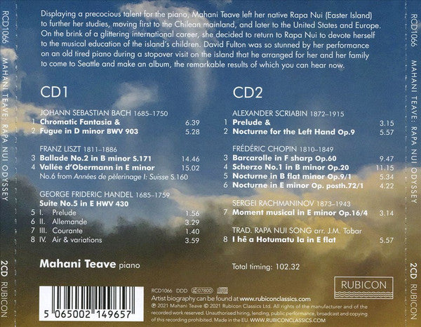 Mahani Teave : Rapa Nui Odyssey   (2xCD, Album)