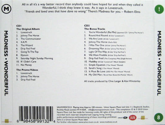 Madness : Wonderful (CD, Album, Enh, RE, RM + CD, Comp)