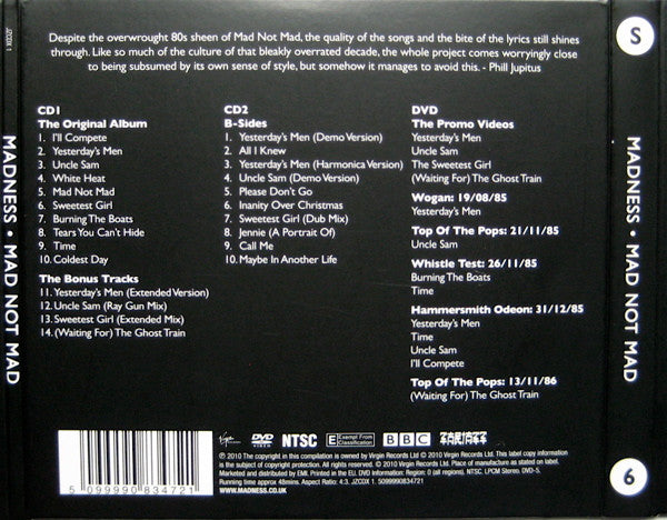 Madness : Mad Not Mad (CD, Album, RE, RM + CD, Comp, RM + DVD-V, NTSC)