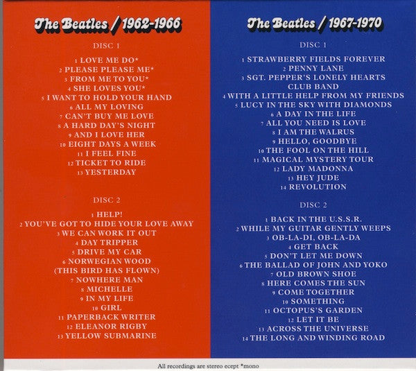 The Beatles : 1962-1966 / 1967-1970 (2xCD, Comp, RE, RM + 2xCD, Comp, RE, RM + Box, Com)