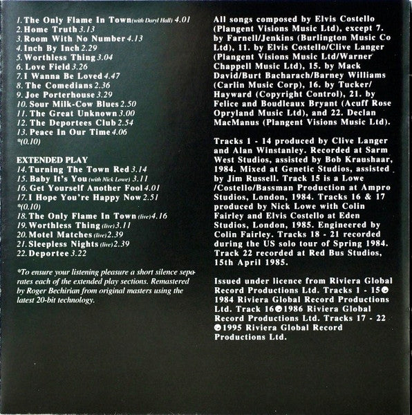 Elvis Costello & The Attractions : Goodbye Cruel World (CD, Album, RE, RM)