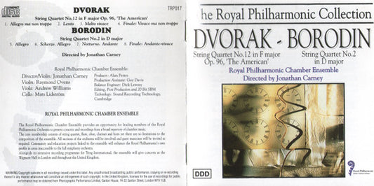 Antonín Dvořák / Alexander Borodin - The Royal Philharmonic Chamber Ensemble, Jonathan Carney : String Quartet No. 12 In F Major, Op. 96, 'The American' / String Quartet No. 2 In D Major (CD)