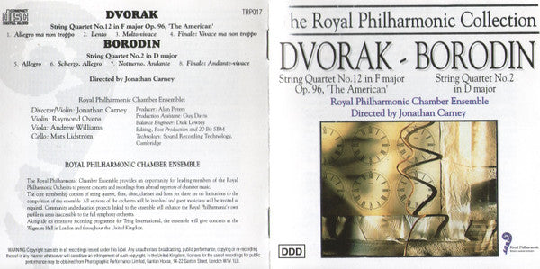 Antonín Dvořák / Alexander Borodin - The Royal Philharmonic Chamber Ensemble, Jonathan Carney : String Quartet No. 12 In F Major, Op. 96, 'The American' / String Quartet No. 2 In D Major (CD)