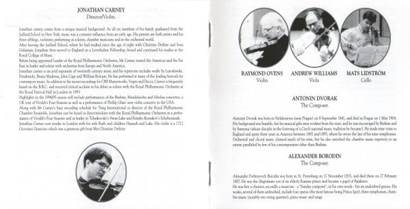 Antonín Dvořák / Alexander Borodin - The Royal Philharmonic Chamber Ensemble, Jonathan Carney : String Quartet No. 12 In F Major, Op. 96, 'The American' / String Quartet No. 2 In D Major (CD)