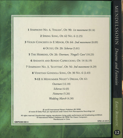 Felix Mendelssohn-Bartholdy : Dreams And Fantasies (CD, Comp)