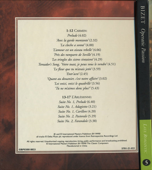 Georges Bizet : Operatic Passion (CD, Comp, Har)