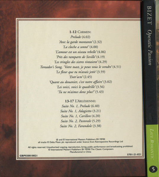 Georges Bizet : Operatic Passion (CD, Comp, Har)