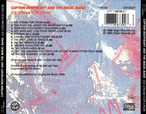 Captain Beefheart & The Magic Band : Ice Cream For Crow (CD, Album, RP)
