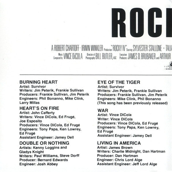 Various : Rocky IV (Original Motion Picture Soundtrack) (CD, Album, RE)