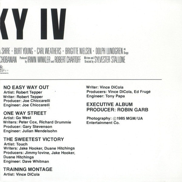 Various : Rocky IV (Original Motion Picture Soundtrack) (CD, Album, RE)
