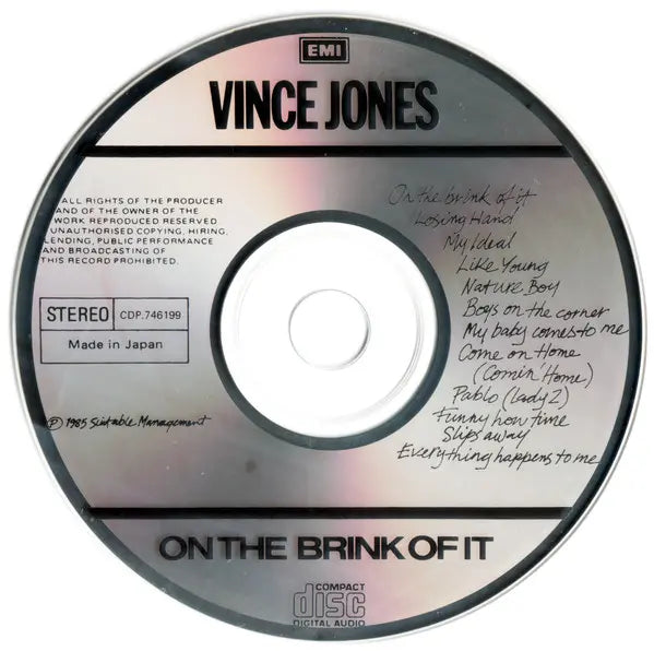 Vince Jones : On The Brink Of It (CD, Album)