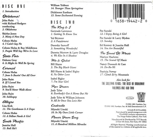 Various : The Sullivan Years - An Evening With Rodgers & Hammerstein (2xCD, Comp)