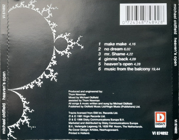 Mike Oldfield : Heaven's Open (CD, Album, RE, RP)