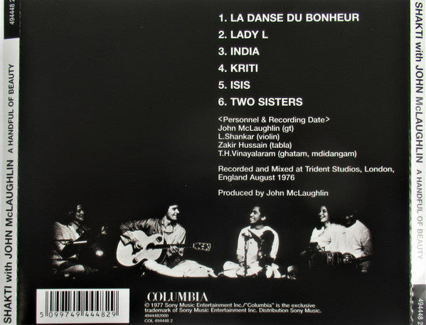 Shakti (2) With John McLaughlin : A Handful Of Beauty (CD, Album, RE, RM)