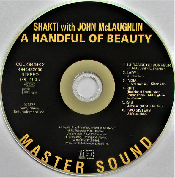 Shakti (2) With John McLaughlin : A Handful Of Beauty (CD, Album, RE, RM)