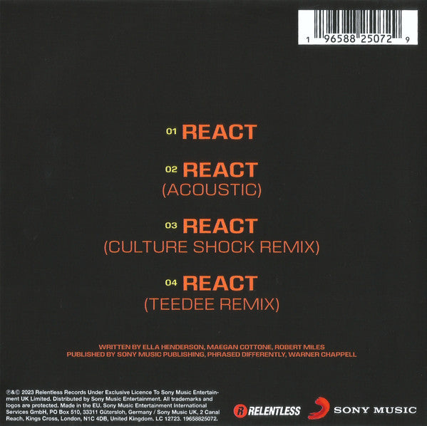 Switch Disco, Ella Henderson : React (CD, Single)