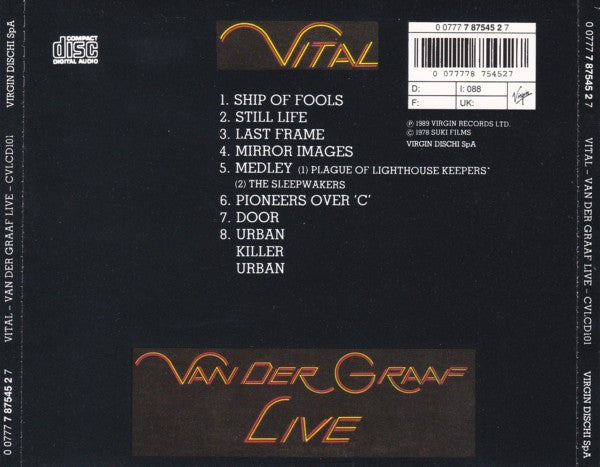 Van Der Graaf Generator : Vital (CD, Album, RE)