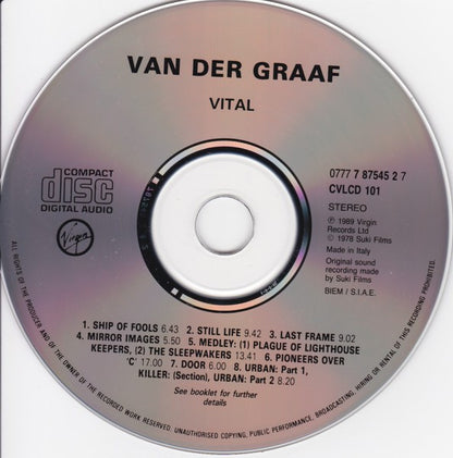 Van Der Graaf Generator : Vital (CD, Album, RE)