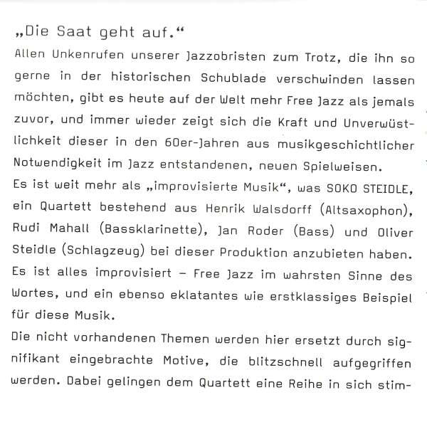 Soko Steidle : Blaulicht (CD, Album)