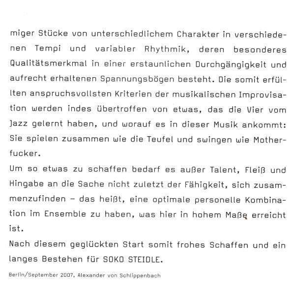 Soko Steidle : Blaulicht (CD, Album)