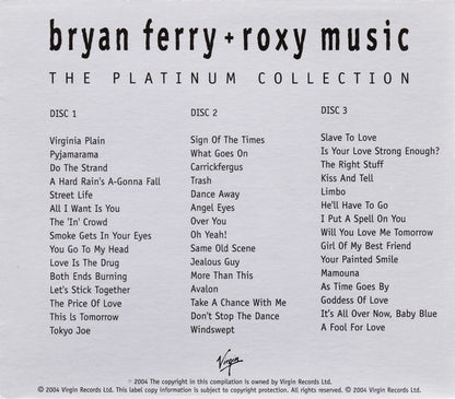 Bryan Ferry + Roxy Music : The Platinum Collection (3xCD, Comp, RE, RM)