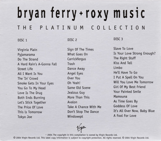 Bryan Ferry + Roxy Music : The Platinum Collection (3xCD, Comp, RE, RM)