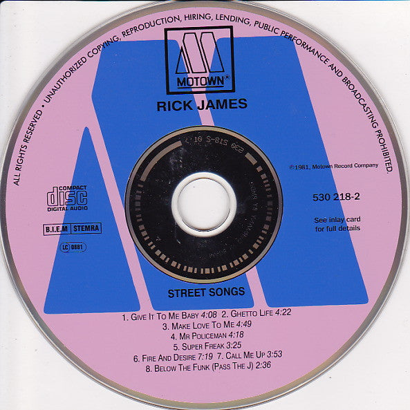 Rick James : Street Songs (CD, Album, RE)