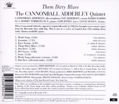 The Cannonball Adderley Quintet : Them Dirty Blues (CD, Album, RE, RM)