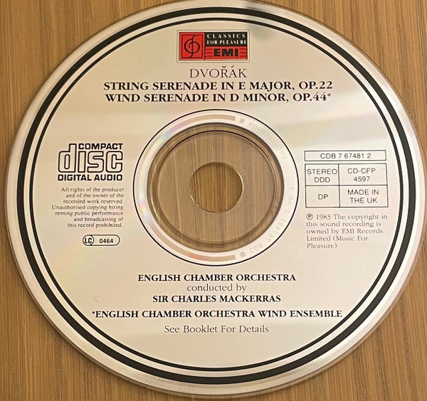 Antonín Dvořák / English Chamber Orchestra, Sir Charles Mackerras, English Chamber Orchestra Wind Ensemble : String Serenade, Op. 22 • Wind Serenade, Op. 44 (CD, Album, RE)