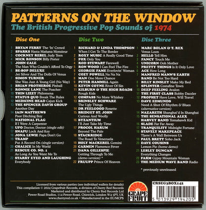 Various : Patterns On The Window (The British Progressive Pop Sounds Of 1974) (3xCD, Comp + Box)