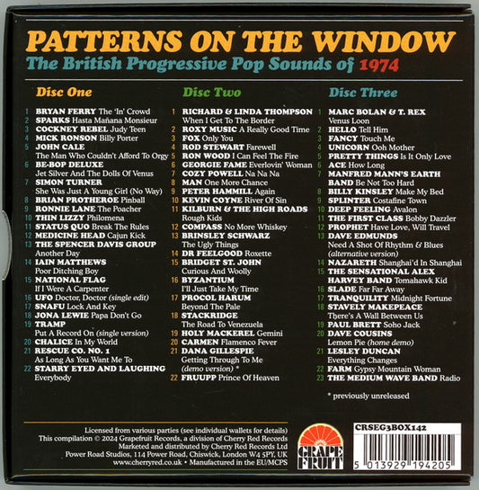 Various : Patterns On The Window (The British Progressive Pop Sounds Of 1974) (3xCD, Comp + Box)