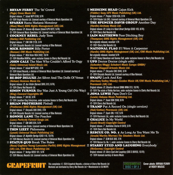Various : Patterns On The Window (The British Progressive Pop Sounds Of 1974) (3xCD, Comp + Box)