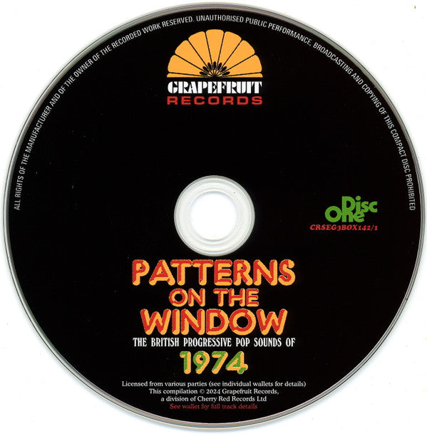 Various : Patterns On The Window (The British Progressive Pop Sounds Of 1974) (3xCD, Comp + Box)