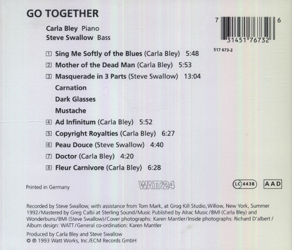Carla Bley / Steve Swallow : Go Together (CD, Album)