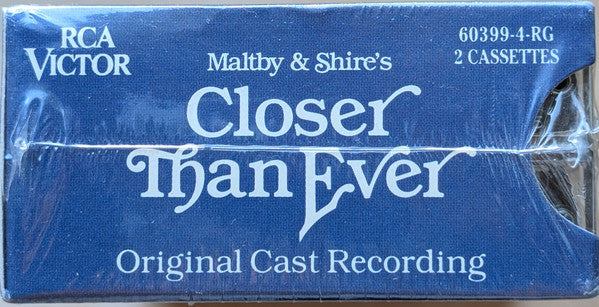 Richard Maltby Jr. & David Shire : Closer Than Ever - Original Cast Recording (2xCass, Album)