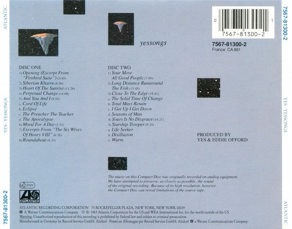 Yes : Yessongs (2xCD, Album, RE)