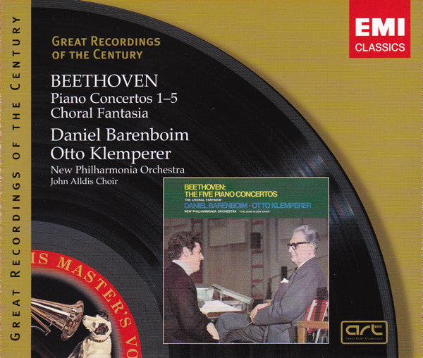 Ludwig van Beethoven - Daniel Barenboim, John Alldis Choir, New Philharmonia Orchestra, Otto Klemperer : Piano Concertos 1-5 / Choral Fantasia (3xCD, Album, RE, RM)