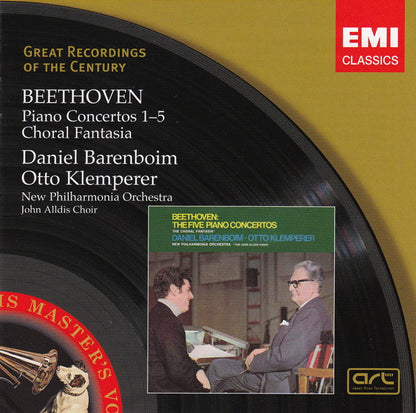 Ludwig van Beethoven - Daniel Barenboim, John Alldis Choir, New Philharmonia Orchestra, Otto Klemperer : Piano Concertos 1-5 / Choral Fantasia (3xCD, Album, RE, RM)