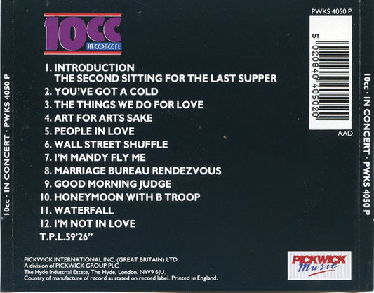 10cc : 10cc In Concert (CD, Album, RE)